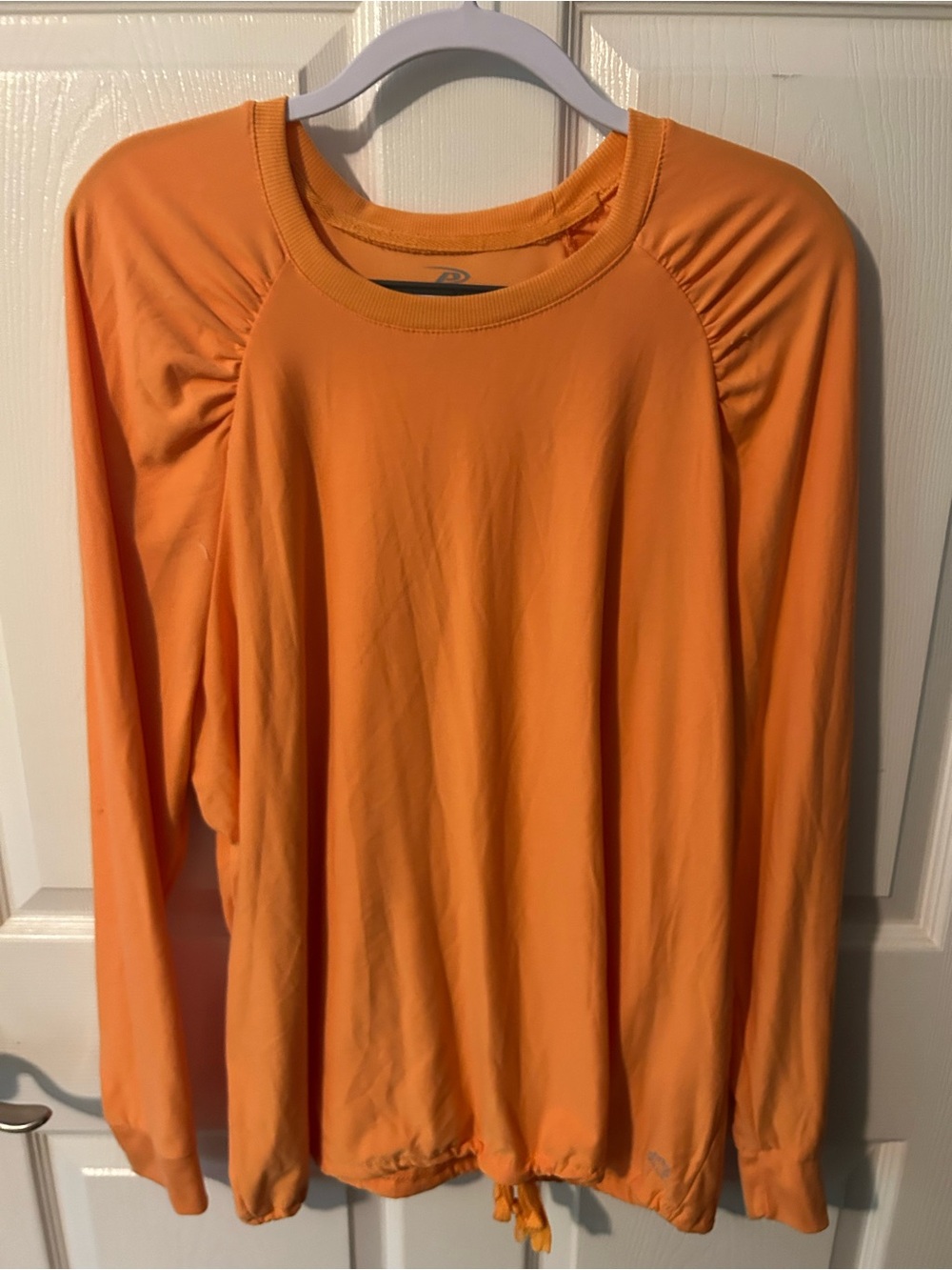 Pro Player Orange Long-Sleeve Drawstring Active Top